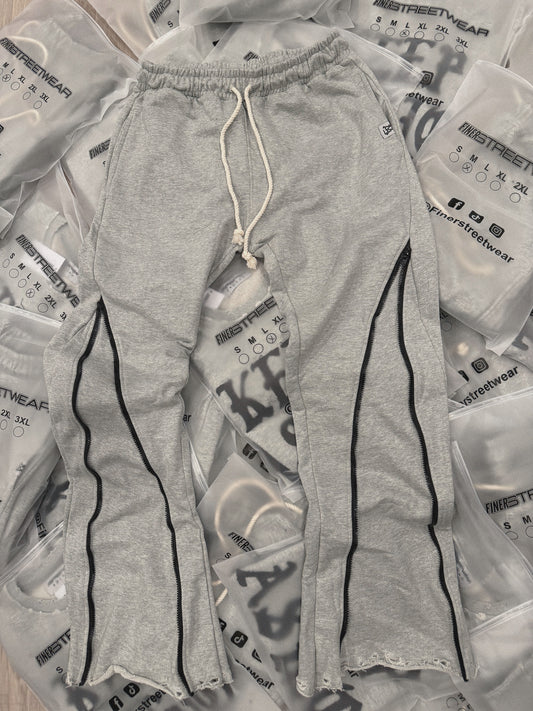 “The Statement” Zipper Flared Sweatpants
