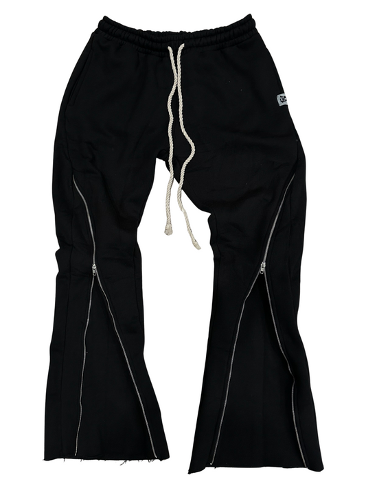 “The Statement” Zipper Flared Sweatpants